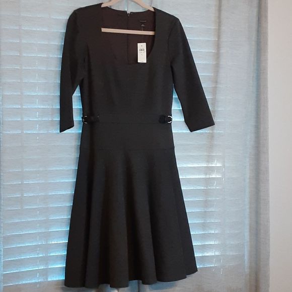 Ann Taylor Dark Grey Circle Skirt Dress - Picture 2 of 11
